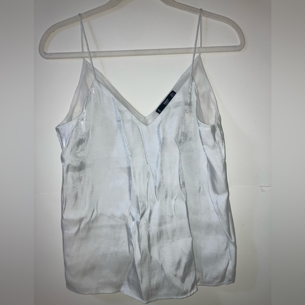 MNG basics White Satin Blouse (USA 4)